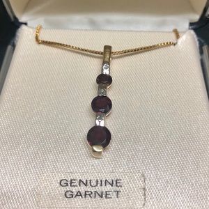 January Special! Garnet and Diamond Necklace